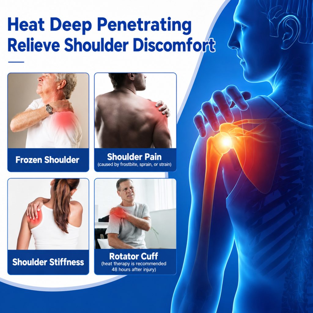 telepepe cordless shoulder heating pad, 3 heat levels, 3000mah rechargeable battery, te shp200