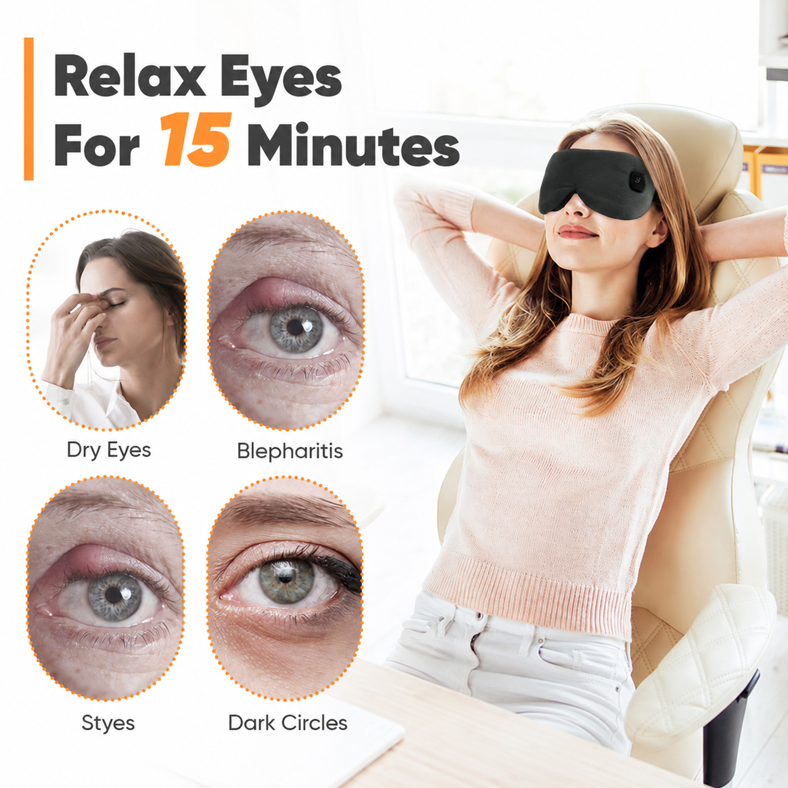 telepepe cordless heated eye mask for dry eyes blepharitis, 1000mah, te he630