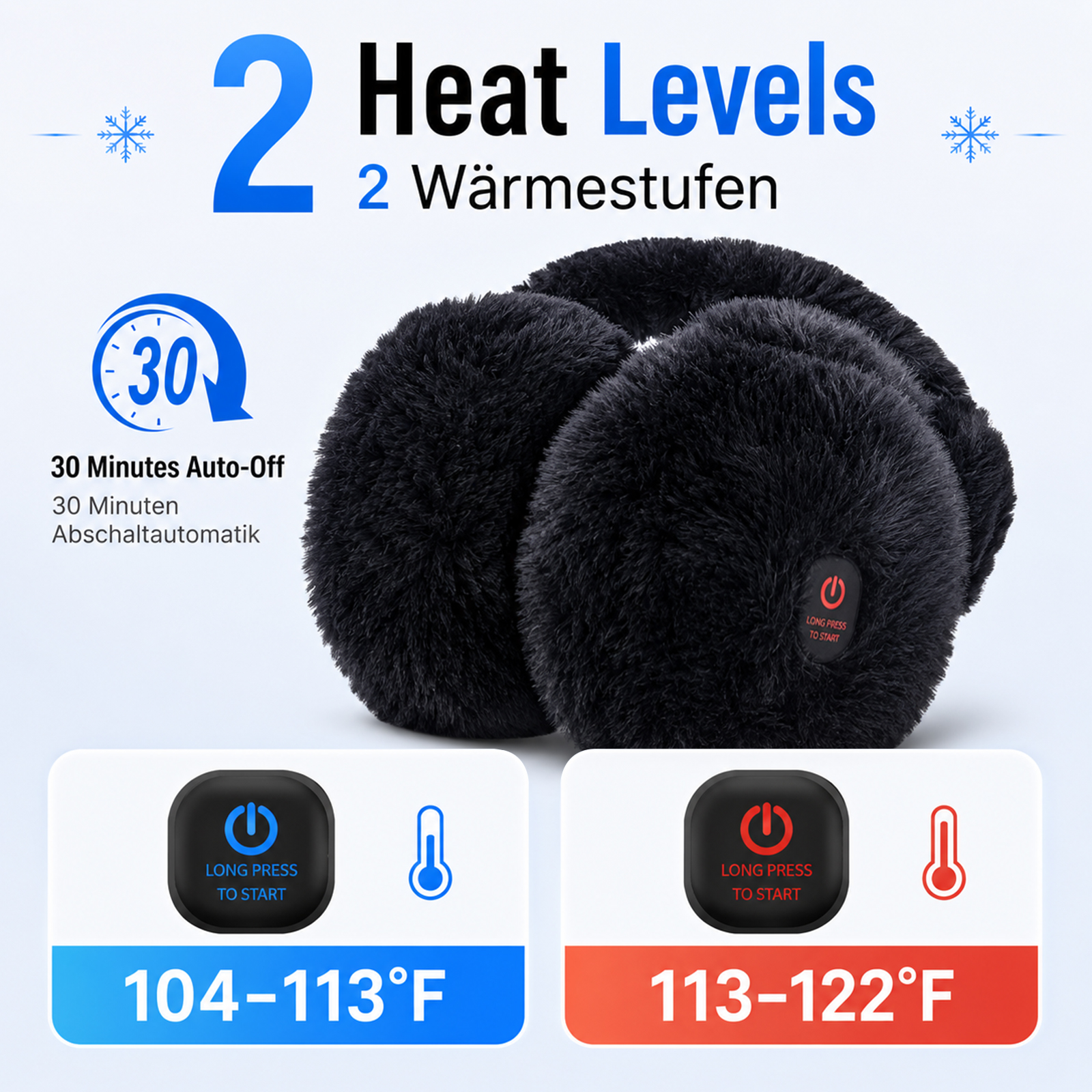 telepepe heated earmuffs for men, cordless ear warmers for winter hiking, running, 2000mah (dark blue)