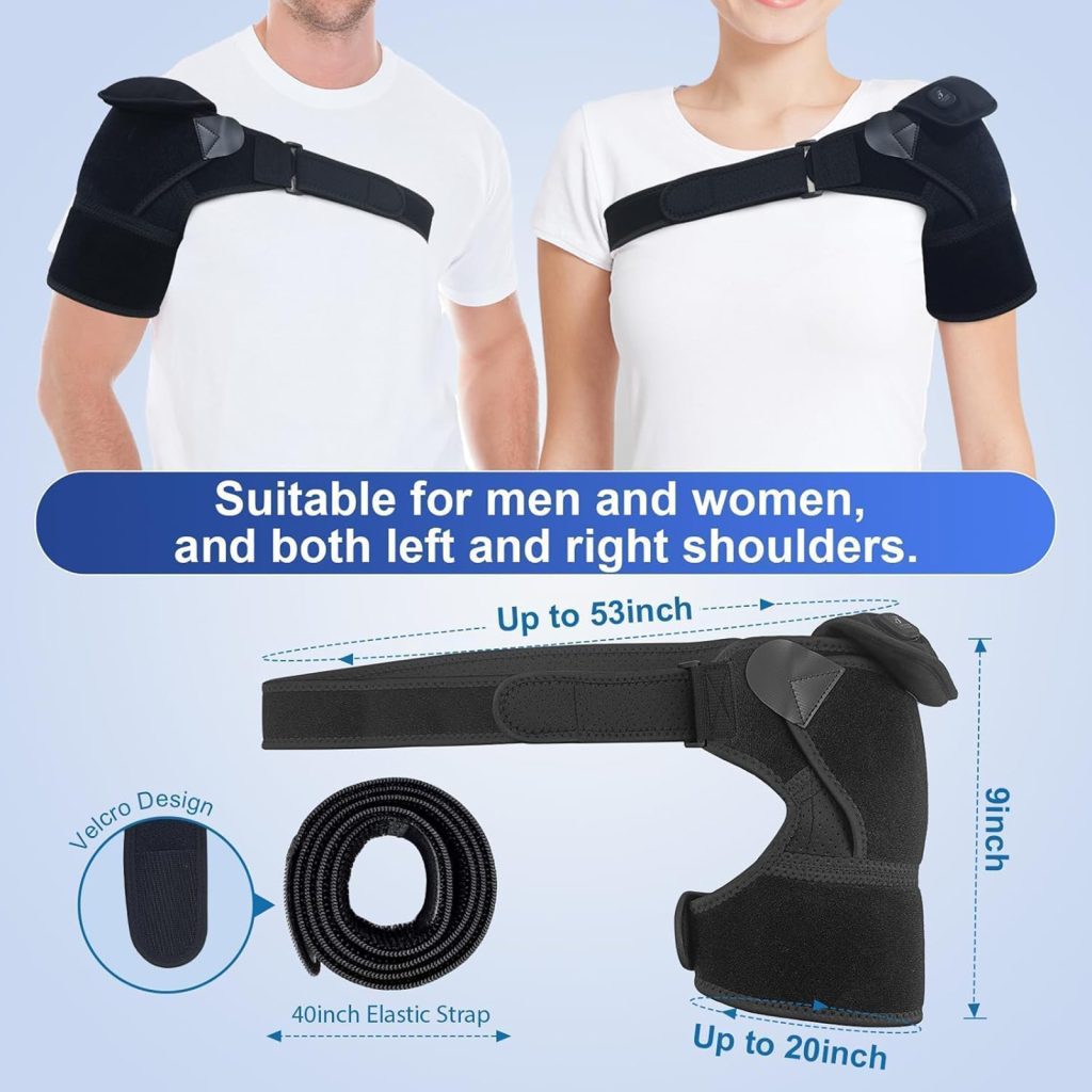 telepepe cordless shoulder heating pad, 3 heat levels, 3000mah rechargeable battery, te shp200
