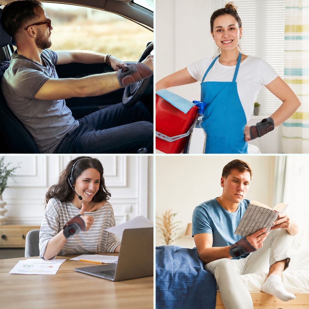 telepepe heated wrist wrap cordless, 3000mah, 3 heat levels carpal tunnel wrist brace with 30 mins auto off, te whp200