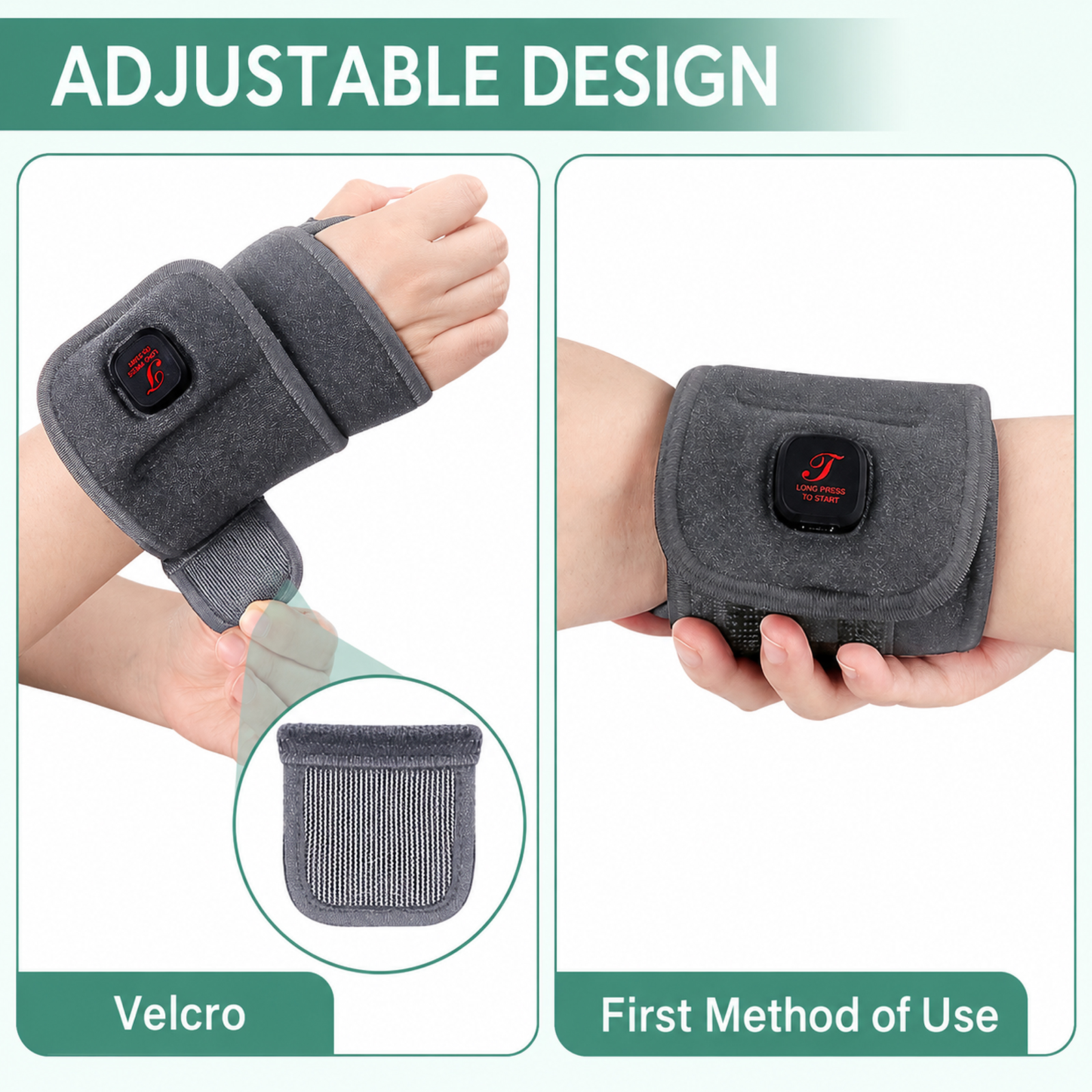 telepepe heated wrist wrap cordless, 3000mah, 3 heat levels carpal tunnel wrist brace with 30 mins auto off, te whp200