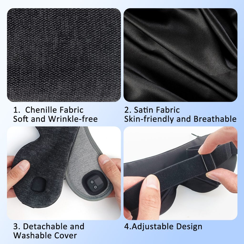 telepepe cordless heated eye mask, 4 heat levels, 4 level timing, battery capacity display, te he720