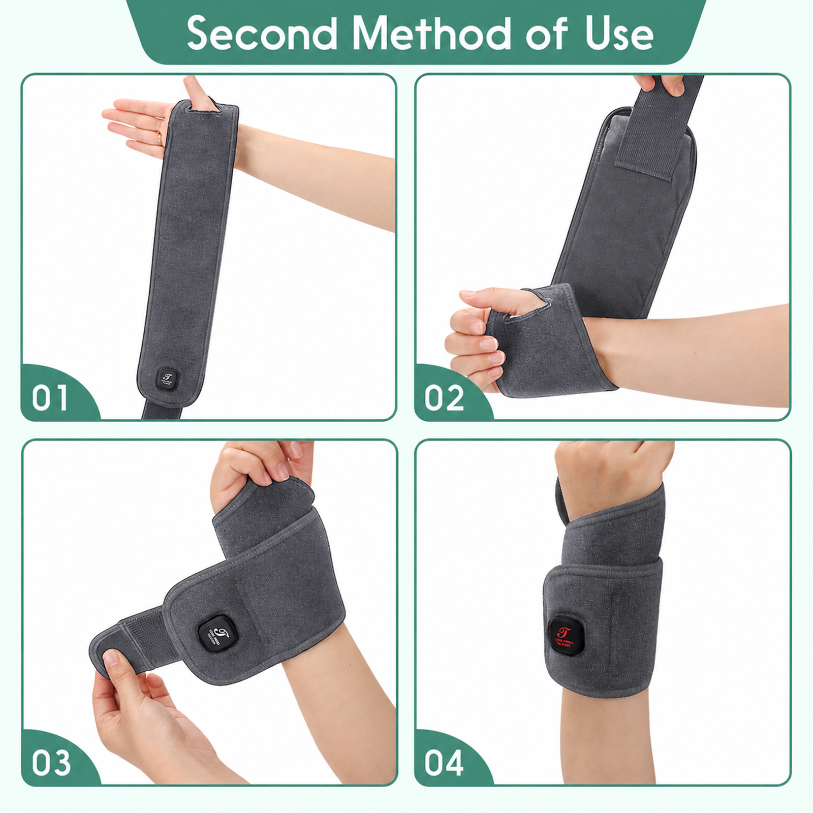 telepepe heated wrist wrap cordless, 3000mah, 3 heat levels carpal tunnel wrist brace with 30 mins auto off, te whp200