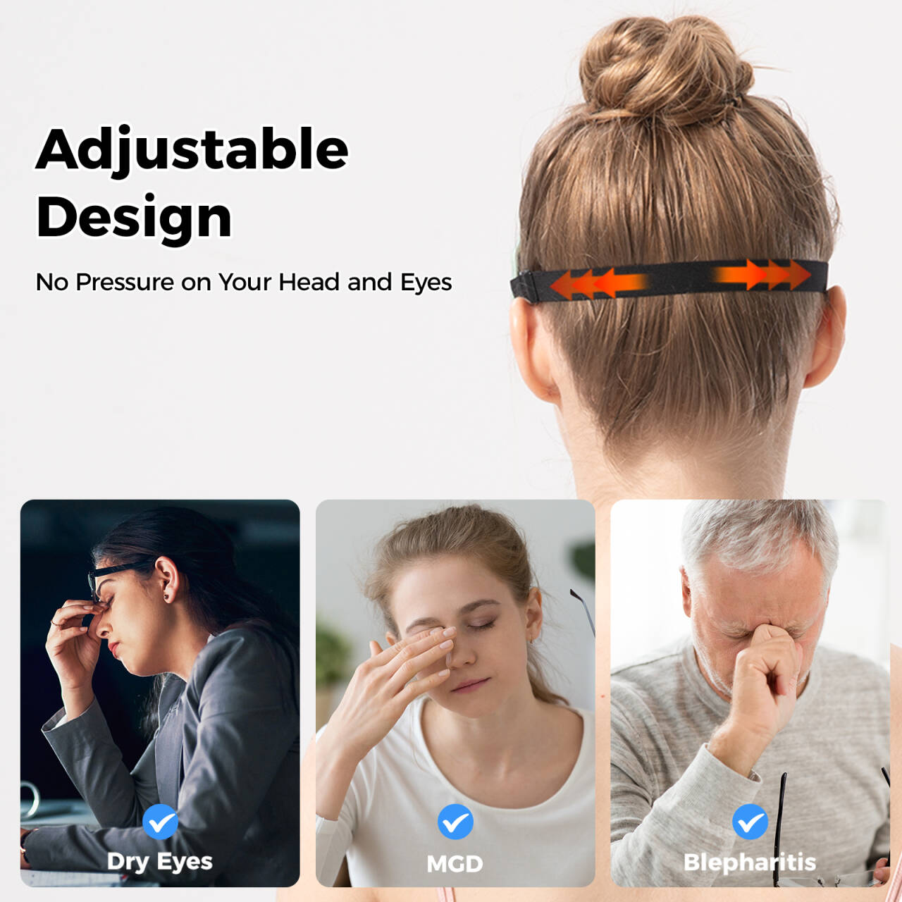 telepepe cordless heated eye mask, 4 heat levels, 4 level timing, battery capacity display, te he720