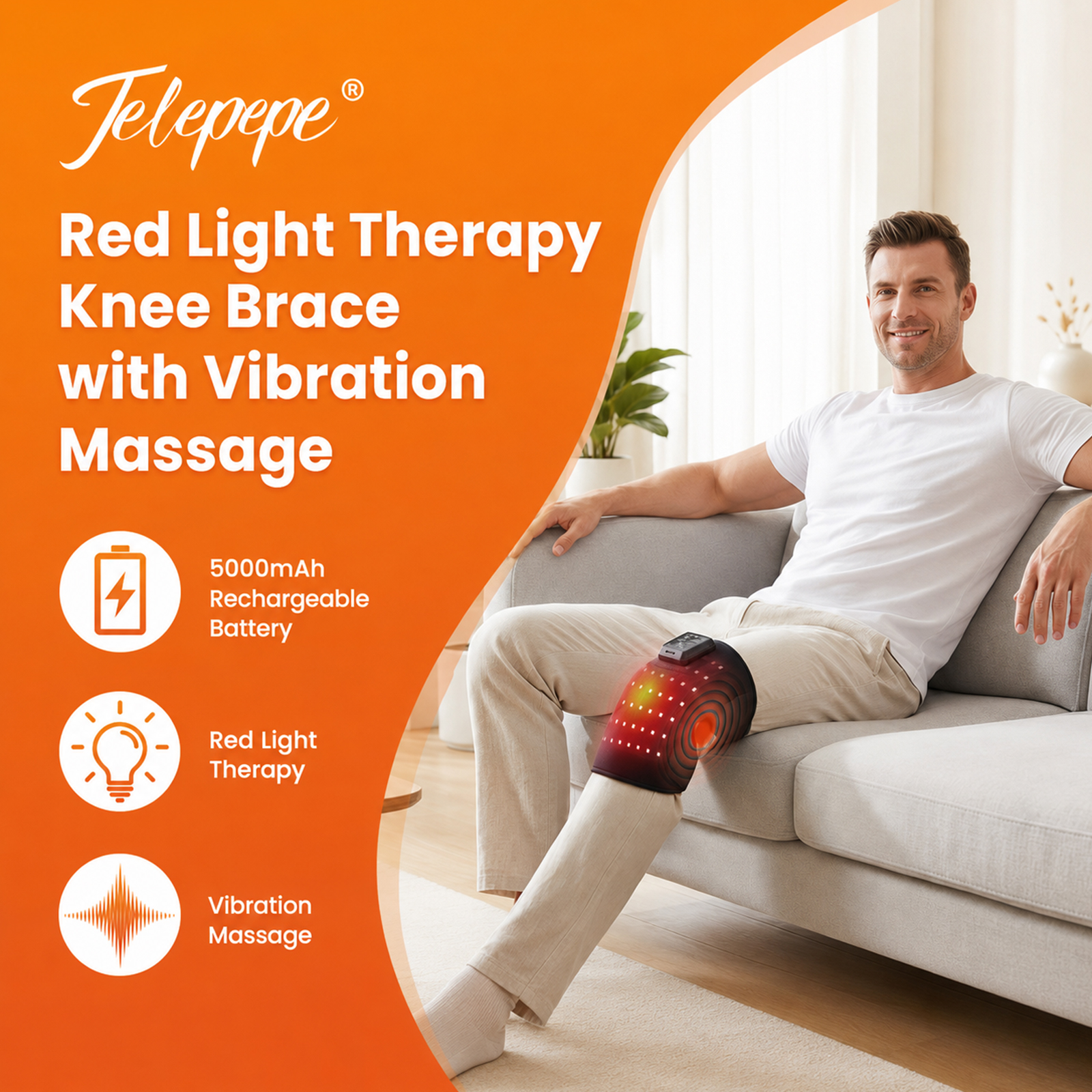 telepepe cordless red light therapy shoulder heating pad, 3 modes, 3000mah rechargable battery hnb 324 (copy)