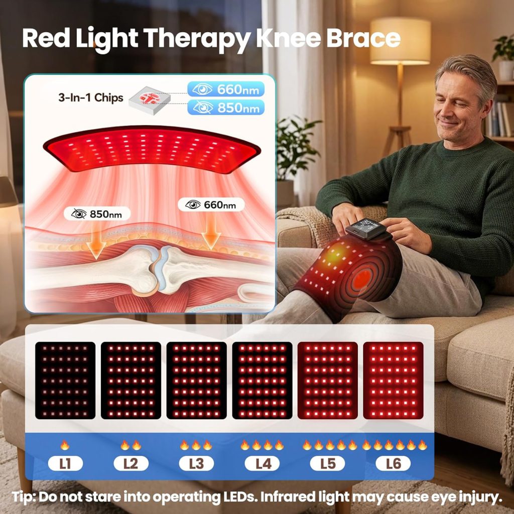 telepepe cordless red light therapy shoulder heating pad, 3 modes, 3000mah rechargable battery te shp835 (copy)