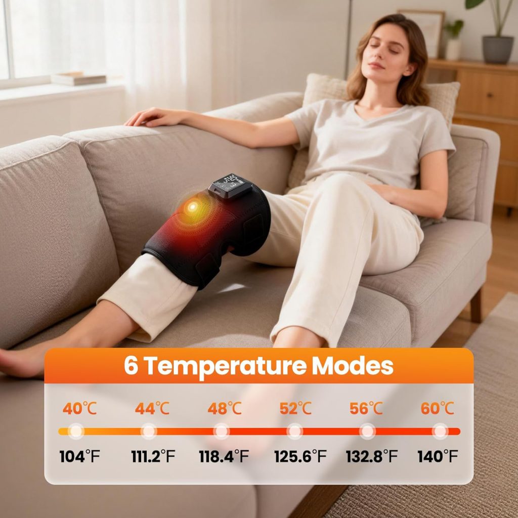 telepepe heated knee brace, 5000mah removable knee heating pad with 6 heat&6 vibration massage hw 855(single) (copy)