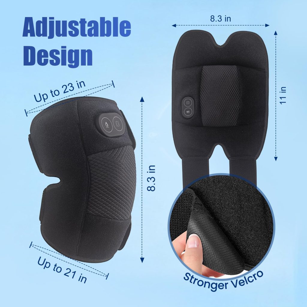 telepepe cordless heated knee brace with heat and vibration massage 30 minutes auto off, gifts for seniors women men(single)