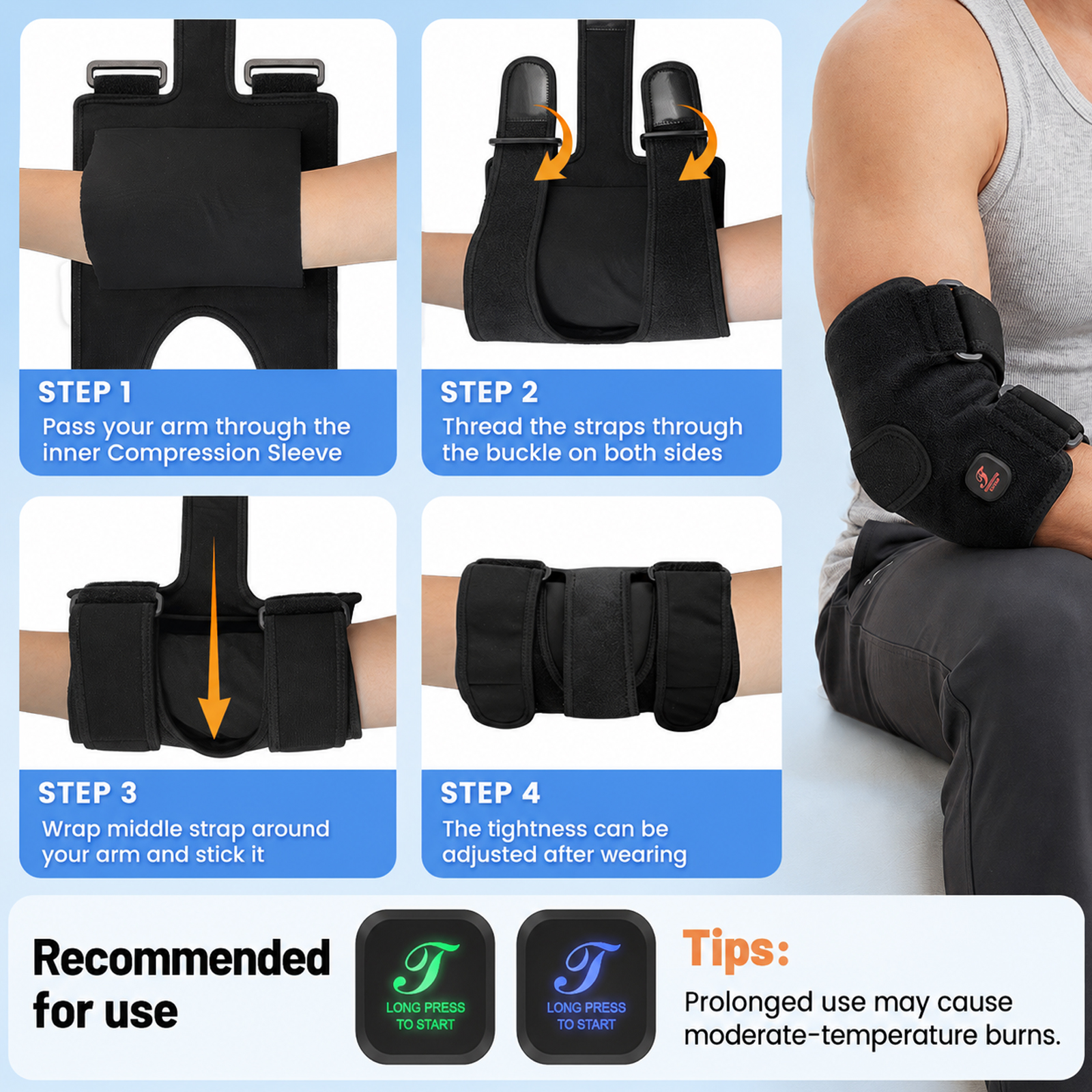 heated knee brace, 5000mah, removable, 6 heat&6 vibration massage, gifts for seniors women men, hw 855(single) (copy)