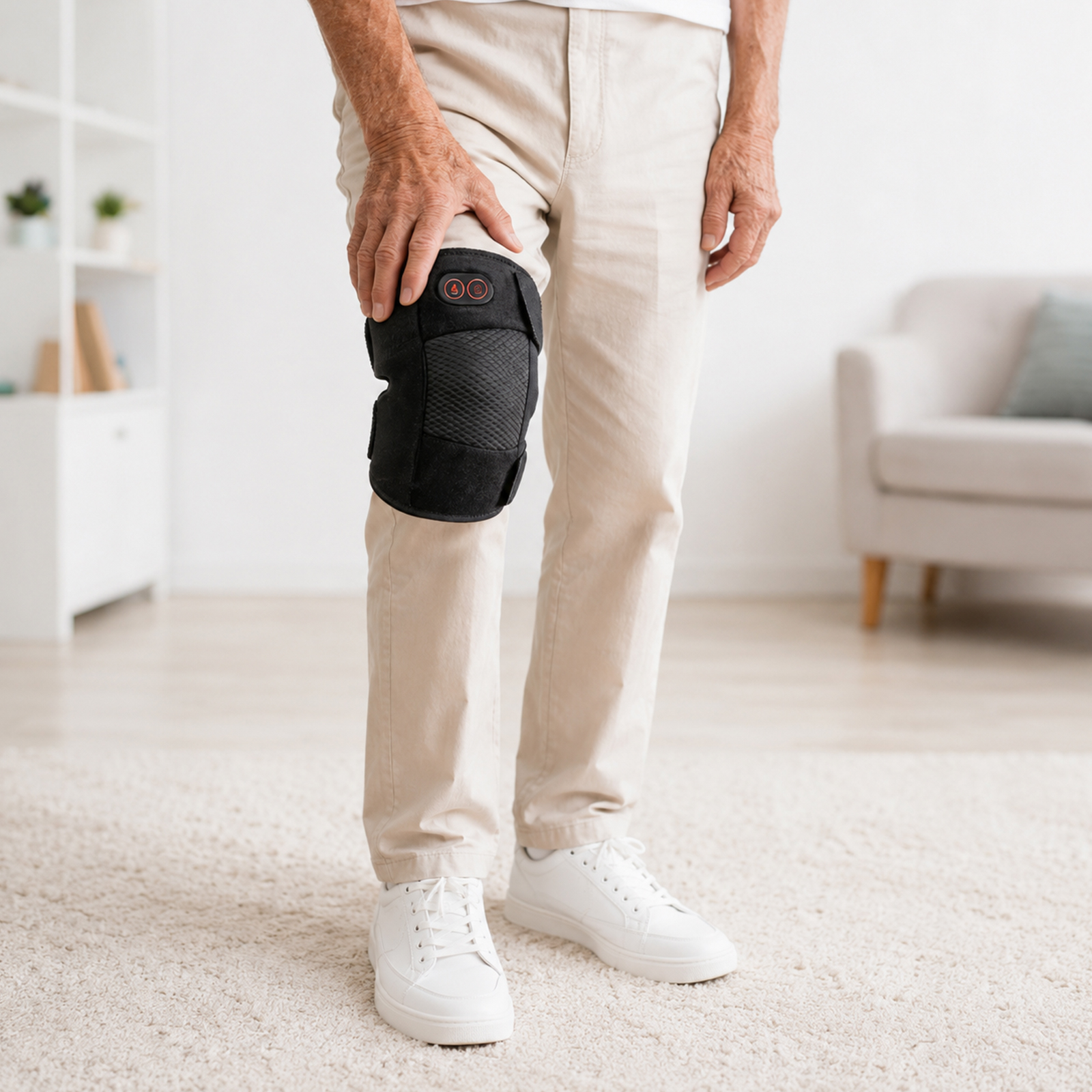 telepepe cordless heated knee brace with heat and vibration massage 30 minutes auto off, gifts for seniors women men(single)